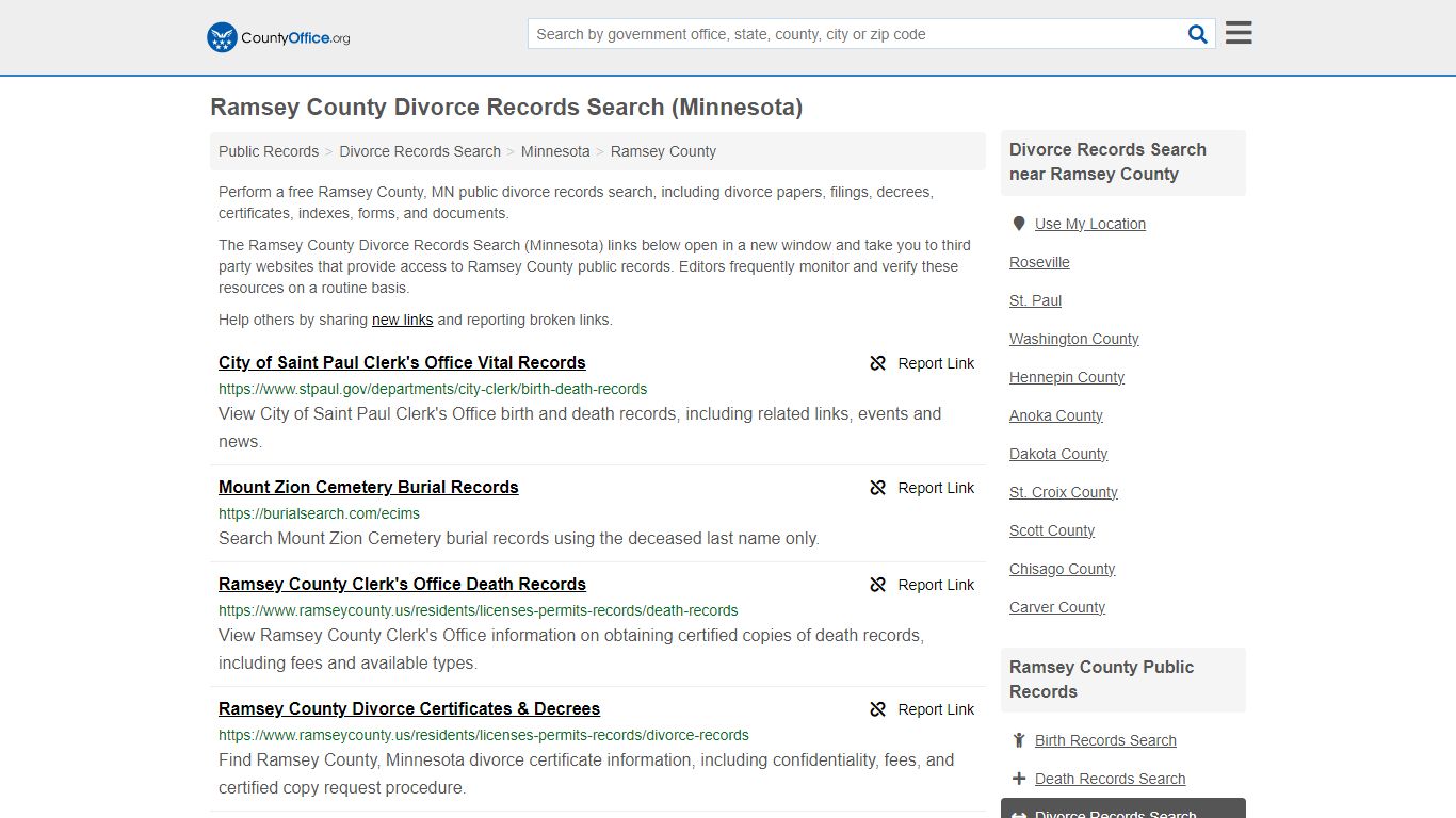 Ramsey County Divorce Records Search (Minnesota) - County Office