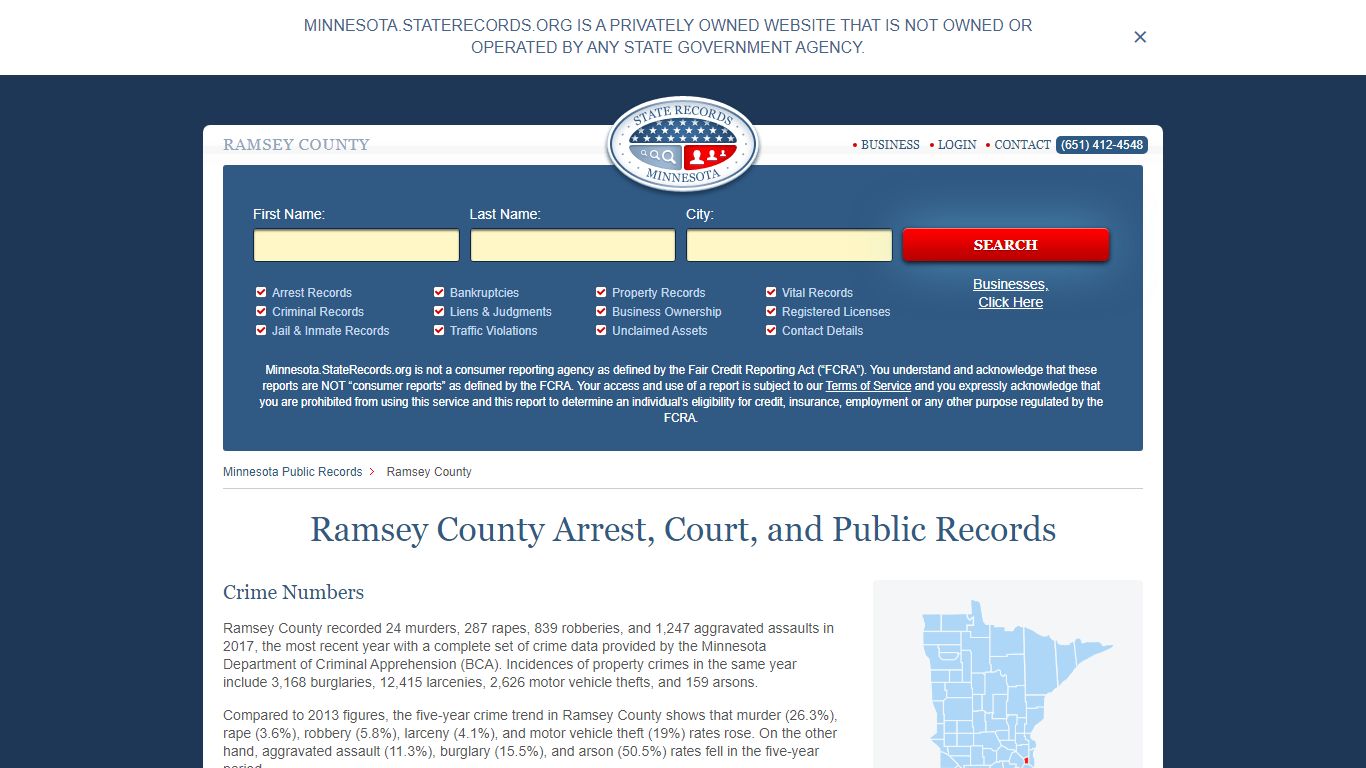 Ramsey County Arrest, Court, and Public Records
